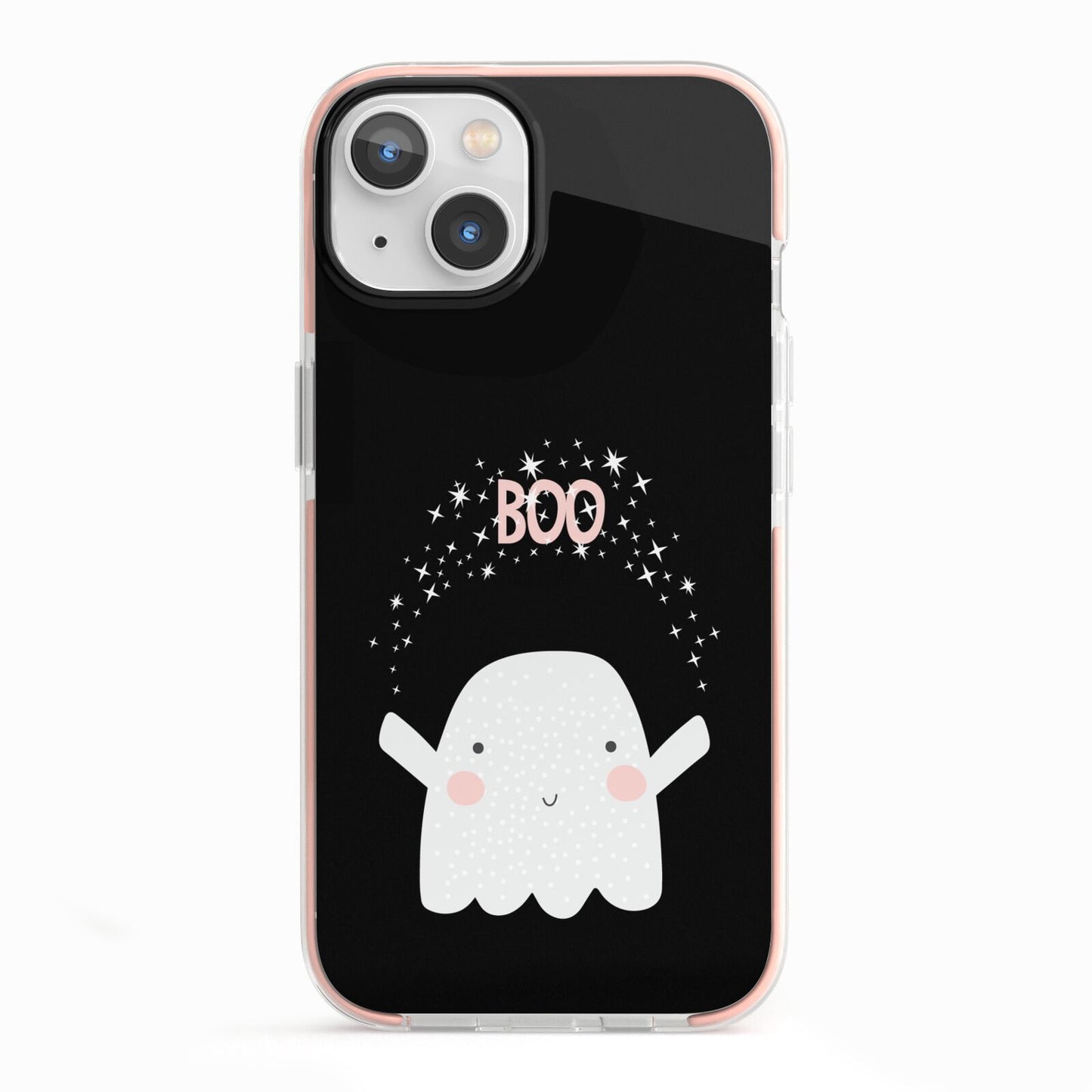 Magical Ghost iPhone 13 TPU Impact Case with Pink Edges