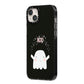 Magical Ghost iPhone 14 Plus Black Impact Case Side Angle on Silver phone