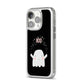 Magical Ghost iPhone 14 Pro Clear Tough Case Silver Angled Image