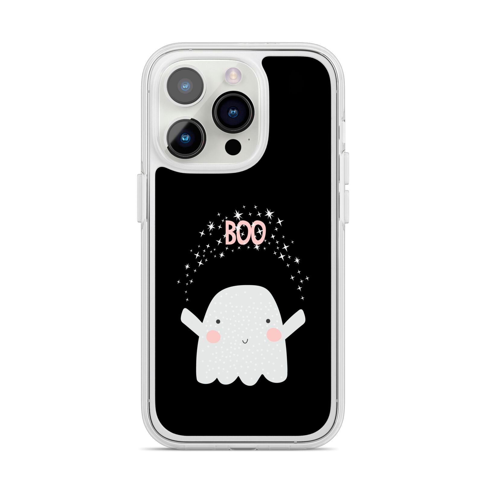 Magical Ghost iPhone 14 Pro Clear Tough Case Silver