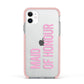 Maid of Honour Apple iPhone 11 in White with Pink Impact Case