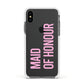 Maid of Honour Apple iPhone Xs Impact Case White Edge on Black Phone