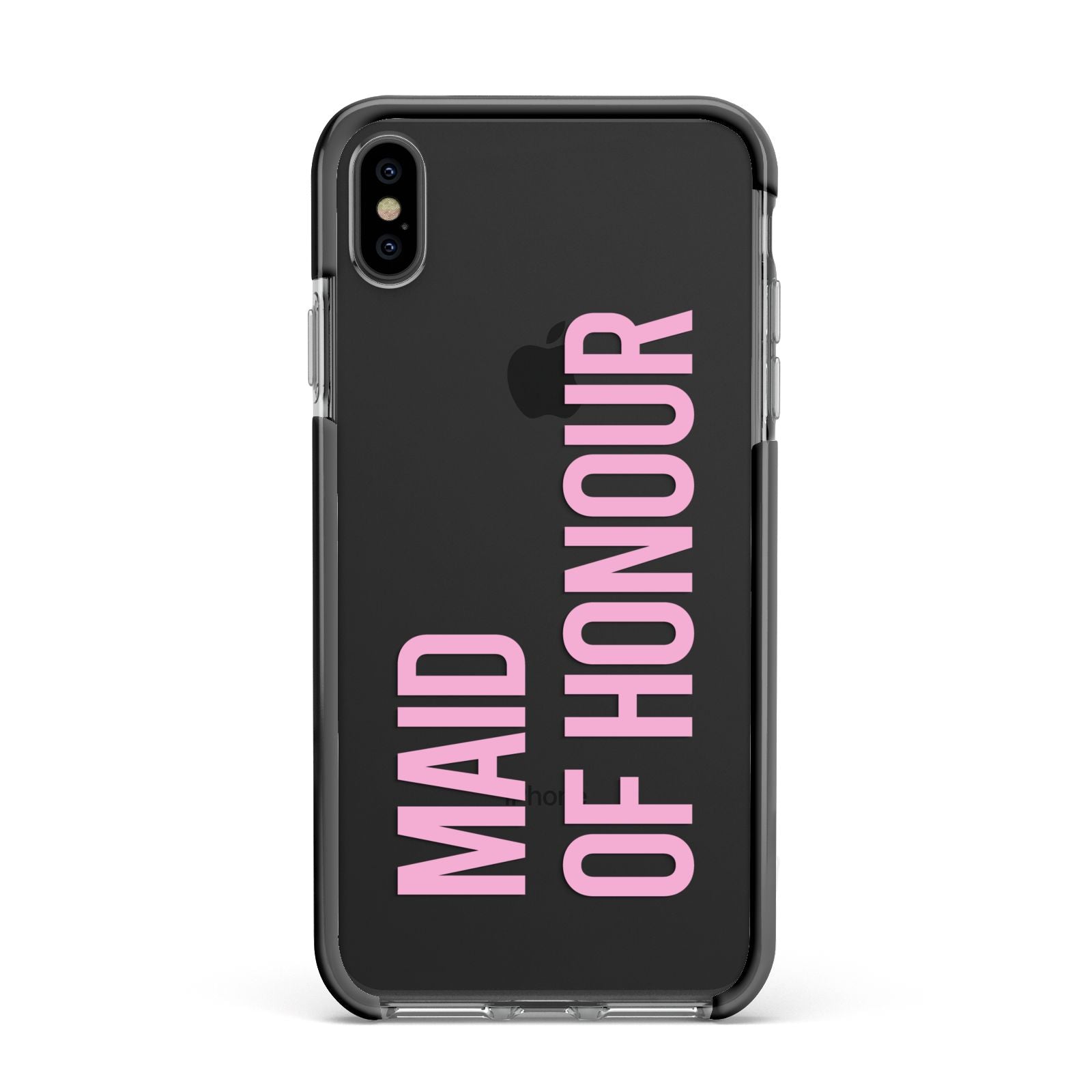 Maid of Honour Apple iPhone Xs Max Impact Case Black Edge on Black Phone