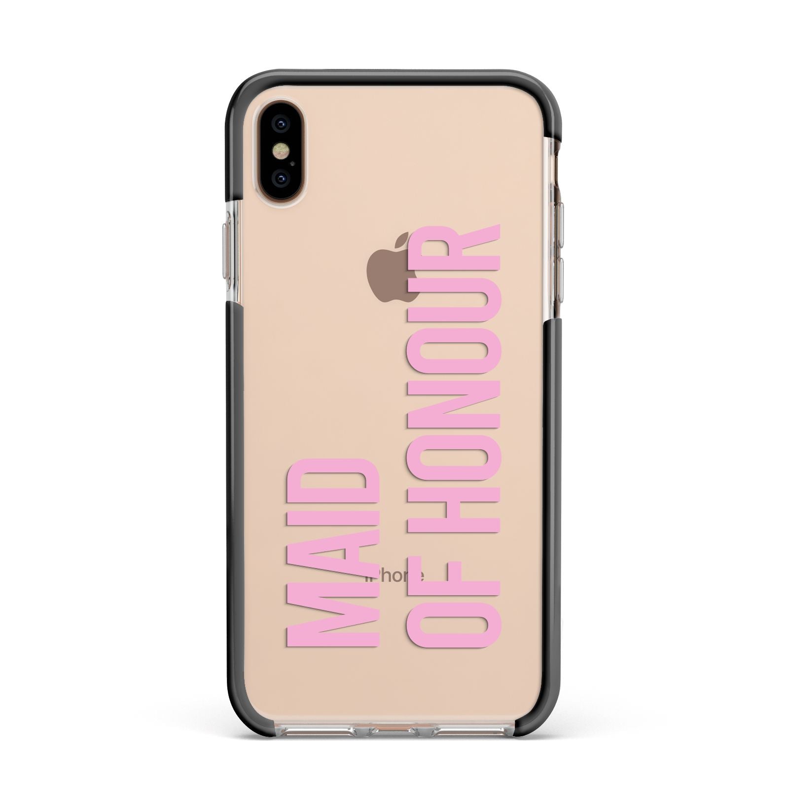 Maid of Honour Apple iPhone Xs Max Impact Case Black Edge on Gold Phone