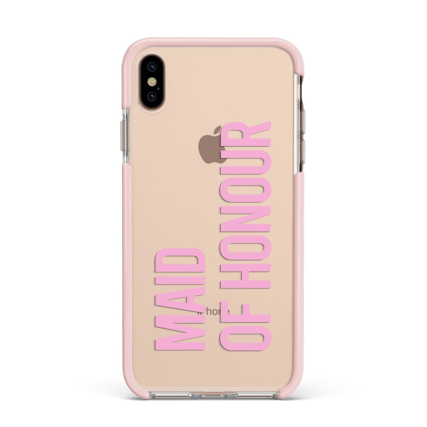 Maid of Honour Apple iPhone Xs Max Impact Case Pink Edge on Gold Phone