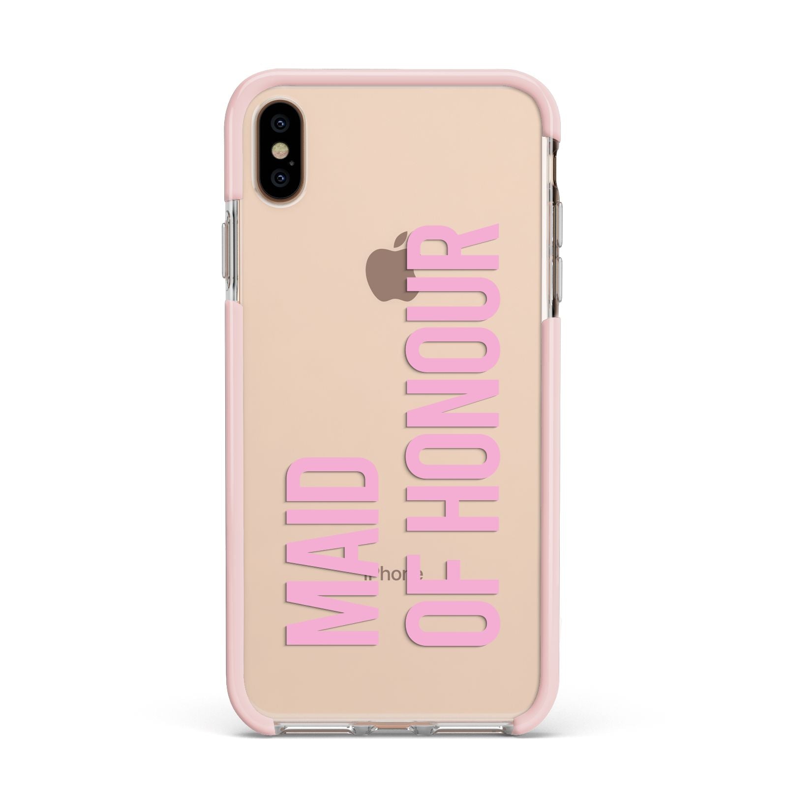 Maid of Honour Apple iPhone Xs Max Impact Case Pink Edge on Gold Phone