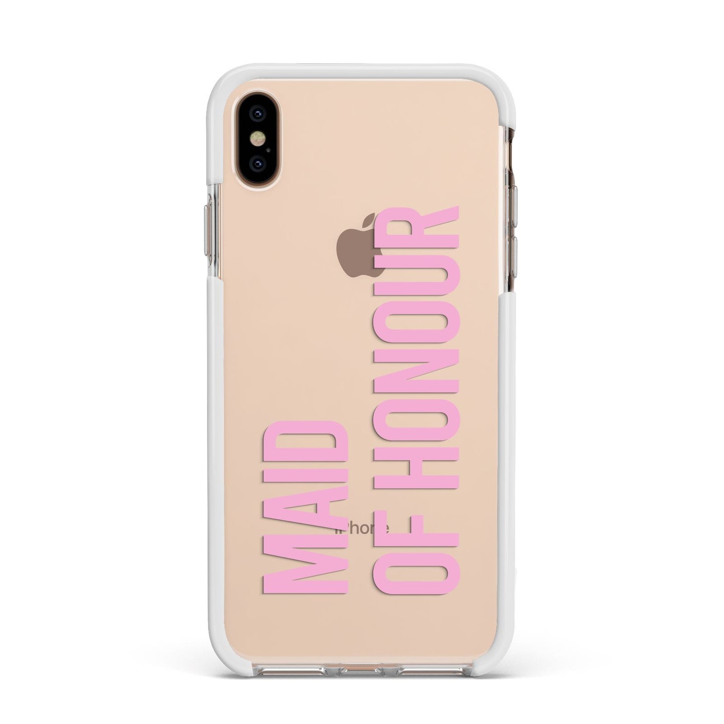 Maid of Honour Apple iPhone Xs Max Impact Case White Edge on Gold Phone