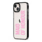 Maid of Honour iPhone 13 Black Impact Case Side Angle on Silver phone