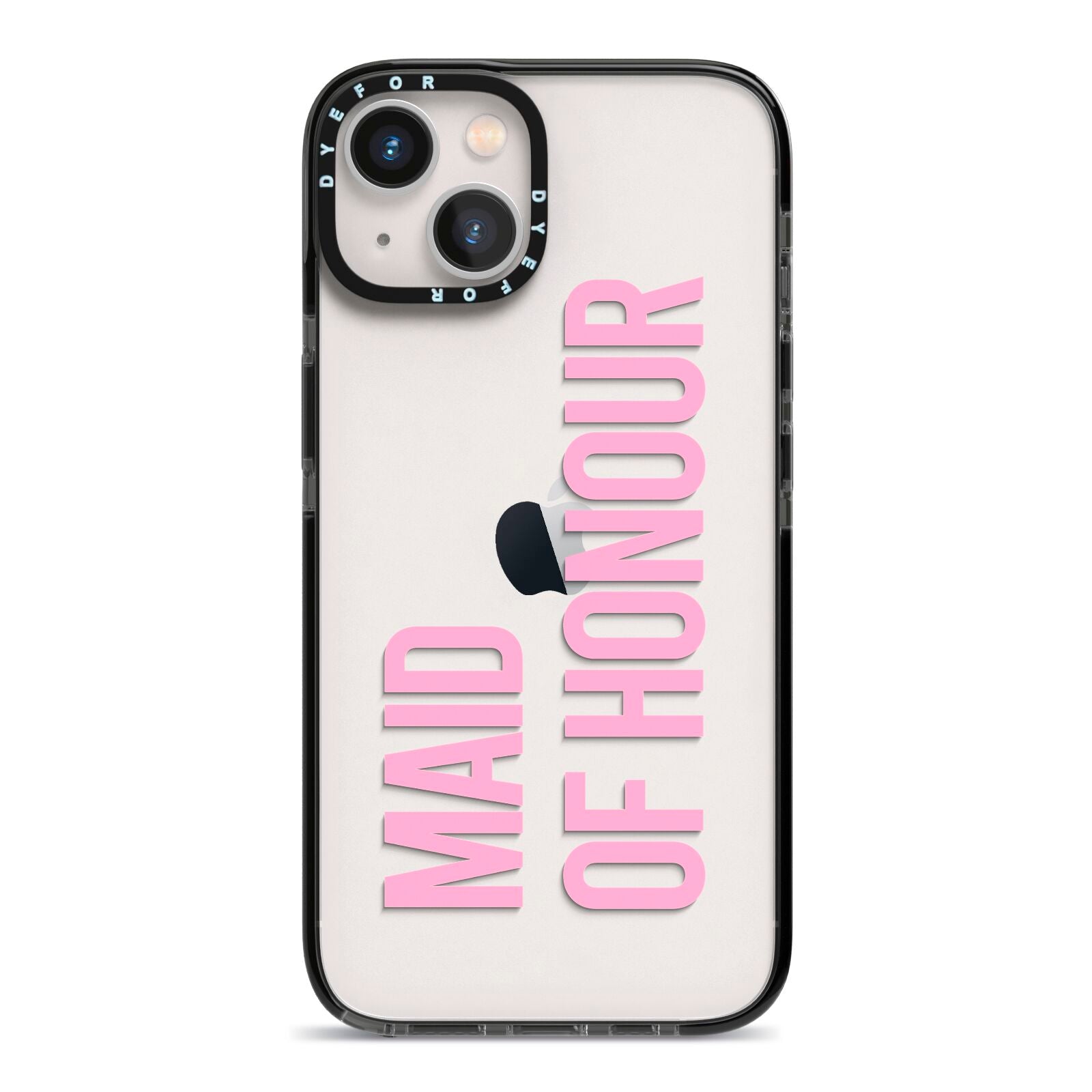 Maid of Honour iPhone 13 Black Impact Case on Silver phone