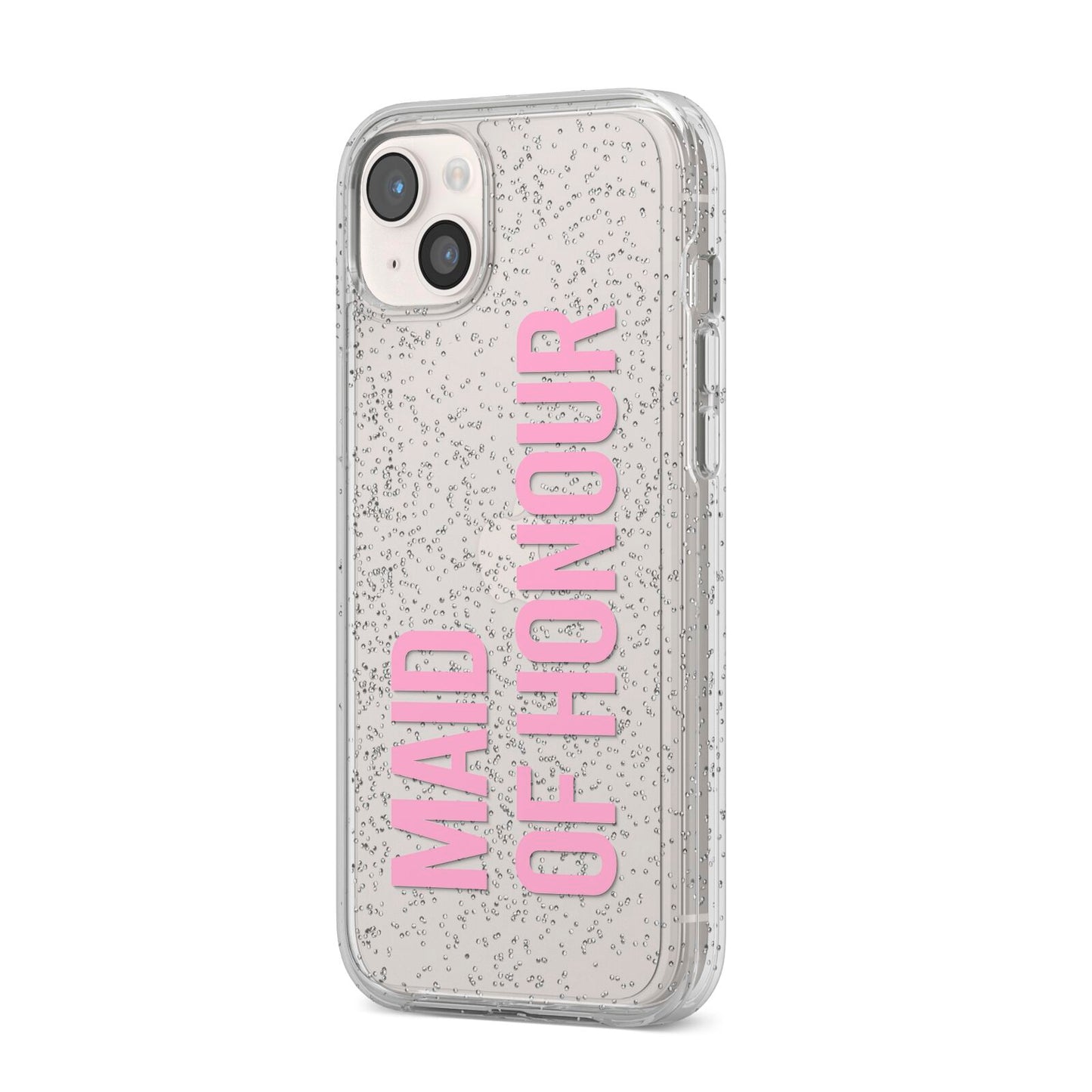 Maid of Honour iPhone 14 Plus Glitter Tough Case Starlight Angled Image