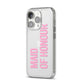 Maid of Honour iPhone 14 Pro Clear Tough Case Silver Angled Image