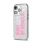 Maid of Honour iPhone 14 Pro Glitter Tough Case Silver Angled Image