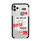 Mail Stickers with Name Apple iPhone 11 Pro Max in Silver with Black Impact Case