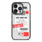 Mail Stickers with Name iPhone 14 Pro Black Impact Case on Silver phone