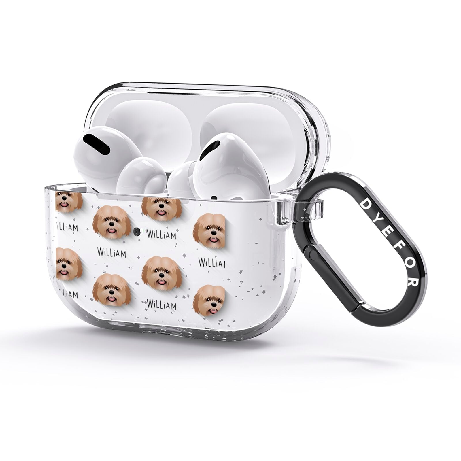 Mal Shi Icon with Name AirPods Glitter Case 3rd Gen Side Image
