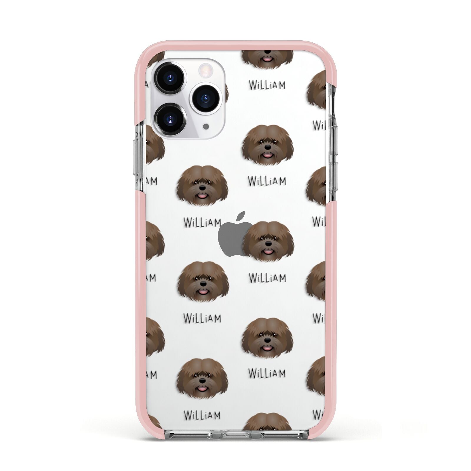 Mal Shi Icon with Name Apple iPhone 11 Pro in Silver with Pink Impact Case