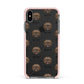 Mal Shi Icon with Name Apple iPhone Xs Max Impact Case Pink Edge on Black Phone