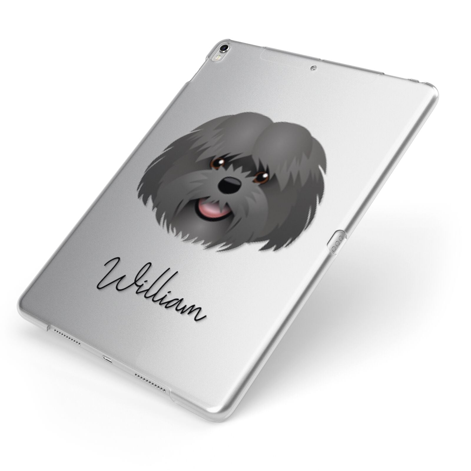 Mal Shi Personalised Apple iPad Case on Silver iPad Side View