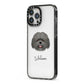 Mal Shi Personalised iPhone 13 Pro Max Black Impact Case Side Angle on Silver phone