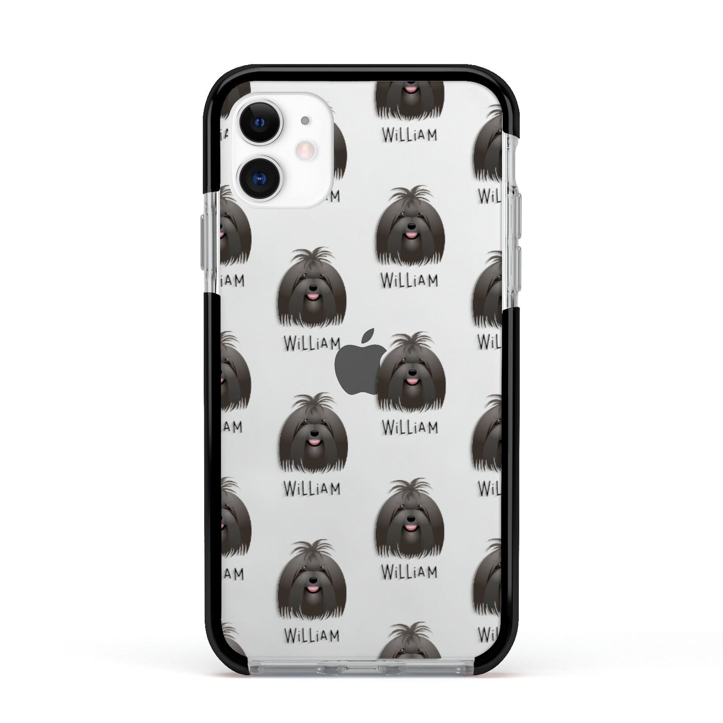Maltese Icon with Name Apple iPhone 11 in White with Black Impact Case