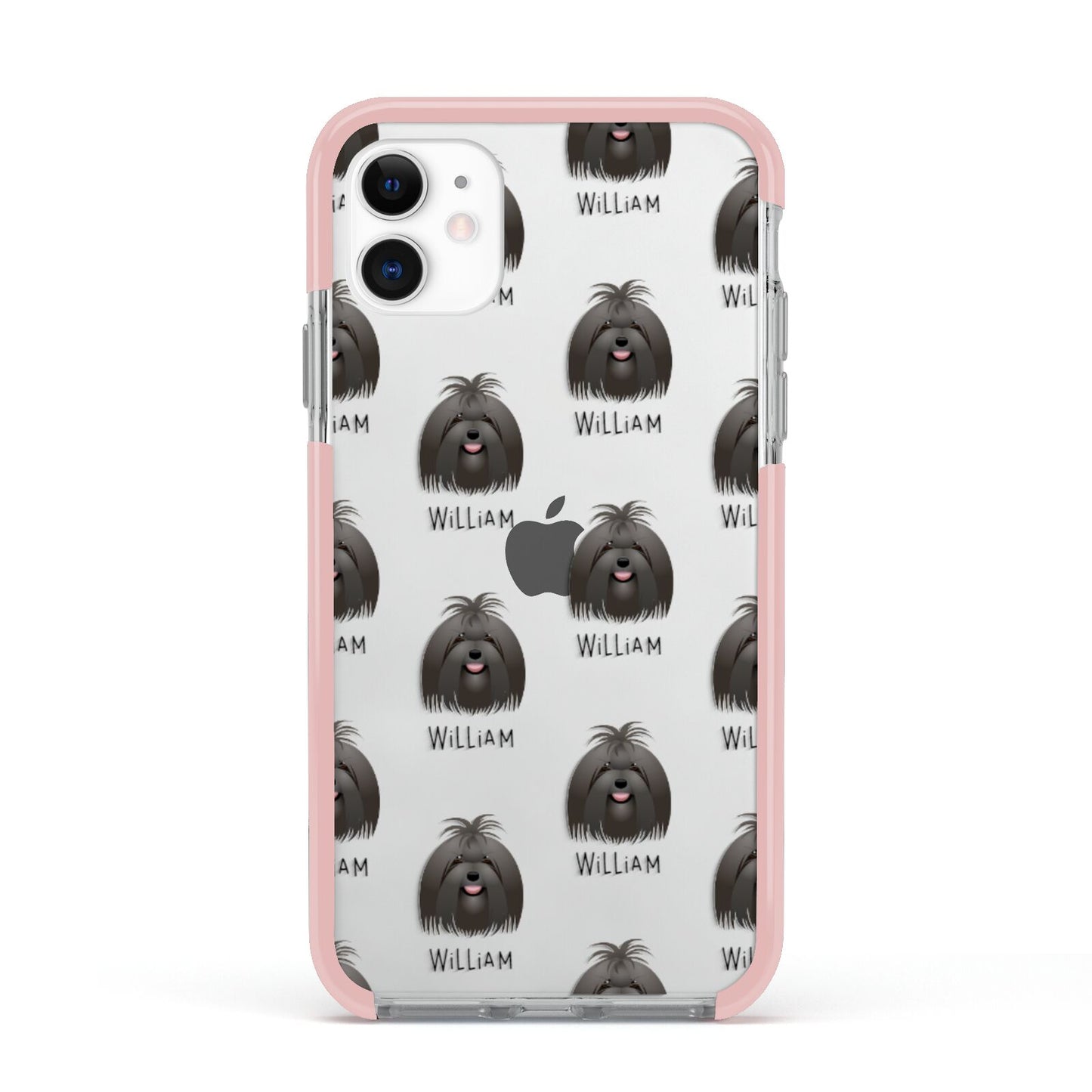 Maltese Icon with Name Apple iPhone 11 in White with Pink Impact Case