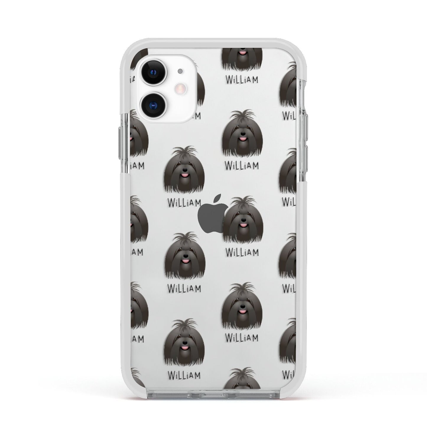 Maltese Icon with Name Apple iPhone 11 in White with White Impact Case