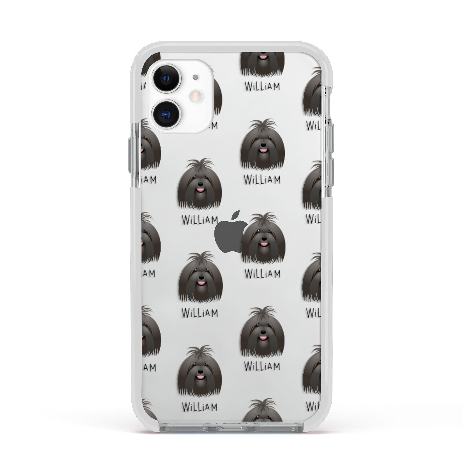 Maltese Icon with Name Apple iPhone 11 in White with White Impact Case