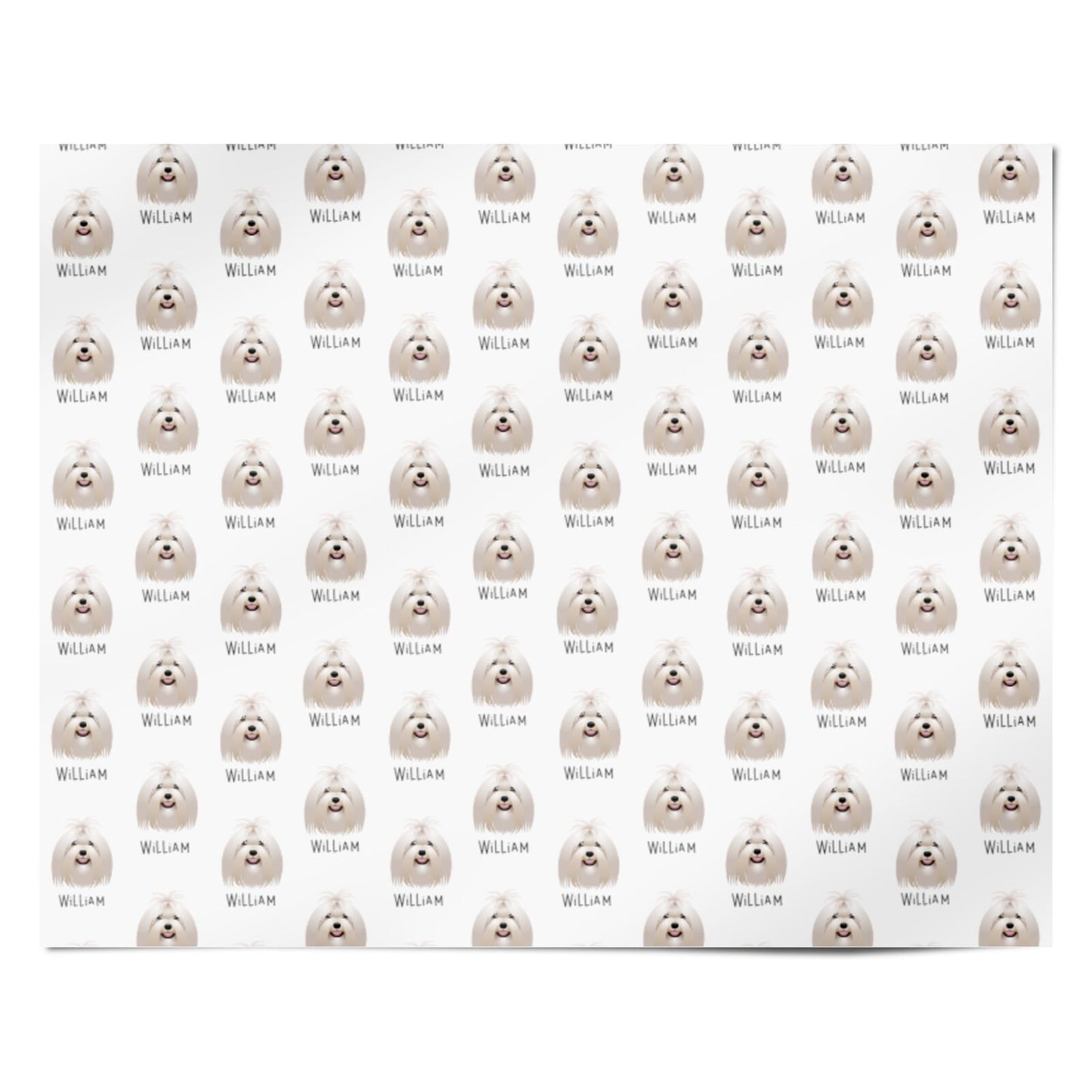 Maltese Icon with Name Personalised Wrapping Paper Alternative