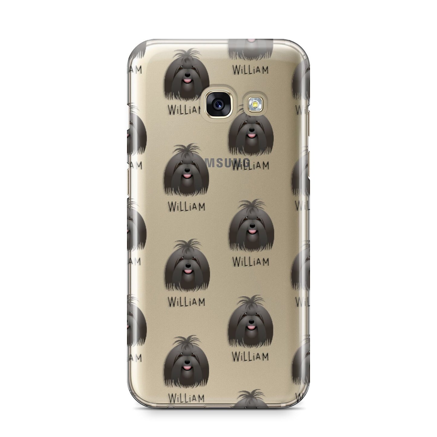 Maltese Icon with Name Samsung Galaxy A3 2017 Case on gold phone