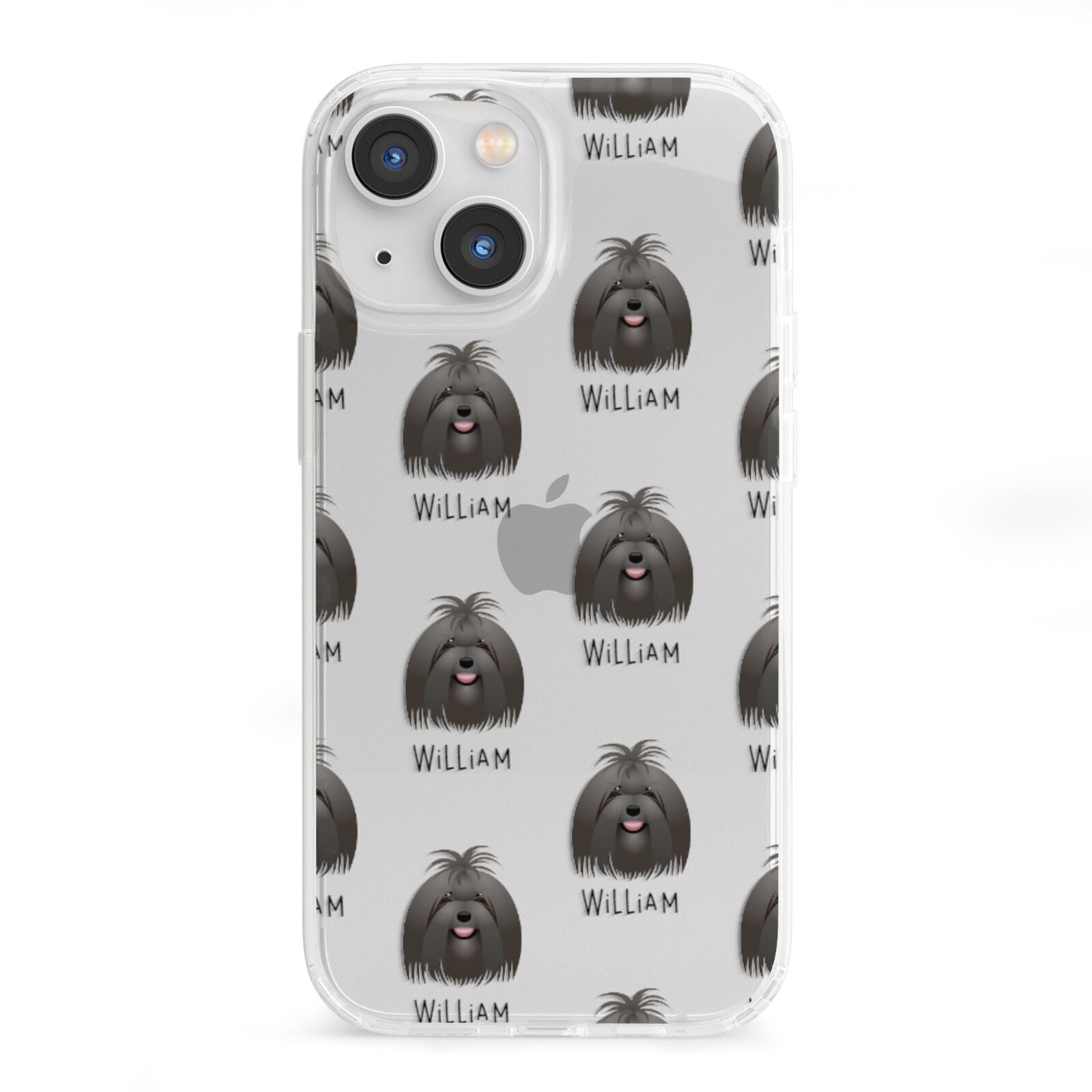 Maltese Icon with Name iPhone 13 Mini Clear Bumper Case