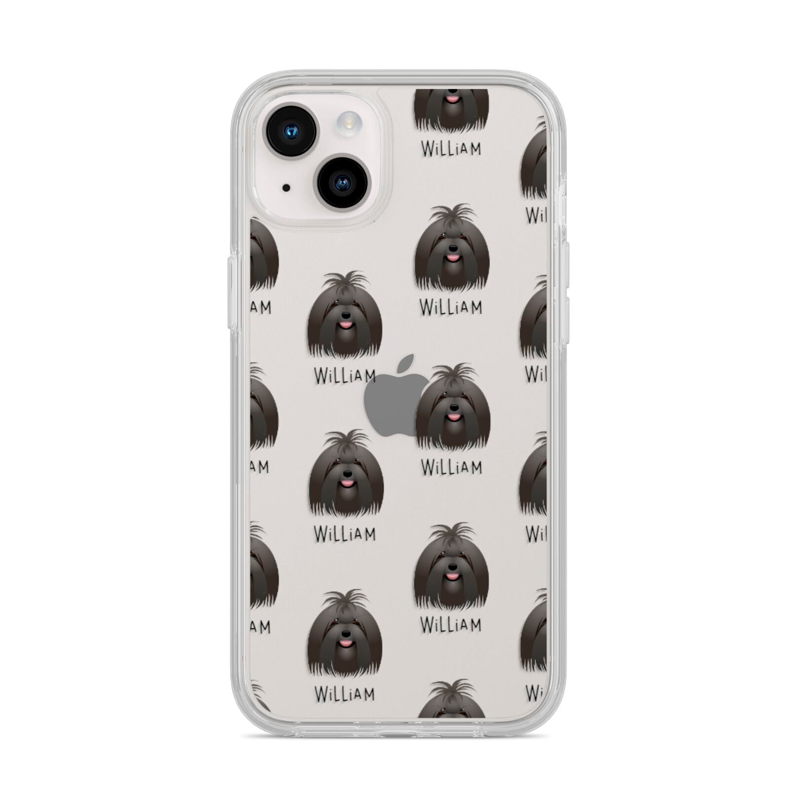 Maltese Icon with Name iPhone 14 Plus Clear Tough Case Starlight