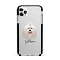 Maltese Personalised Apple iPhone 11 Pro Max in Silver with Black Impact Case