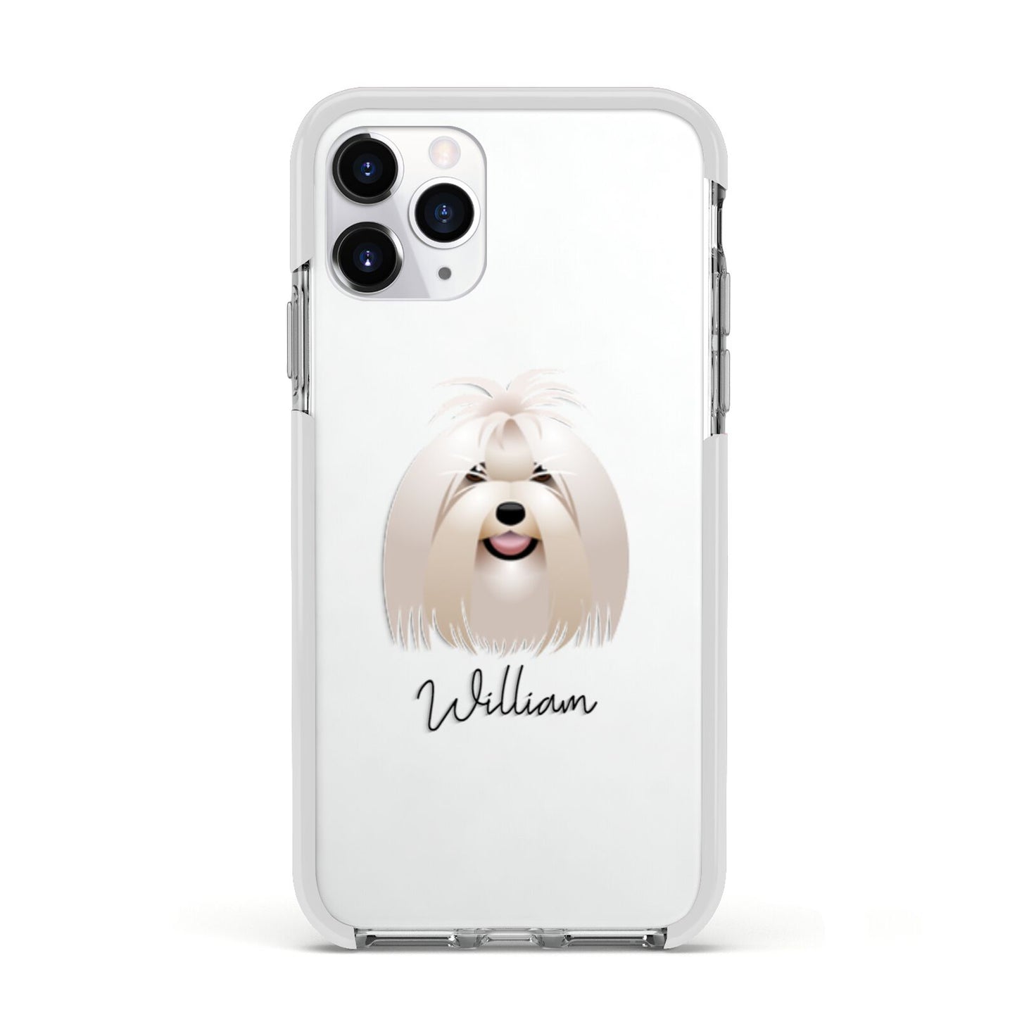 Maltese Personalised Apple iPhone 11 Pro in Silver with White Impact Case