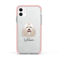 Maltese Personalised Apple iPhone 11 in White with Pink Impact Case