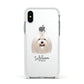 Maltese Personalised Apple iPhone Xs Impact Case White Edge on Silver Phone