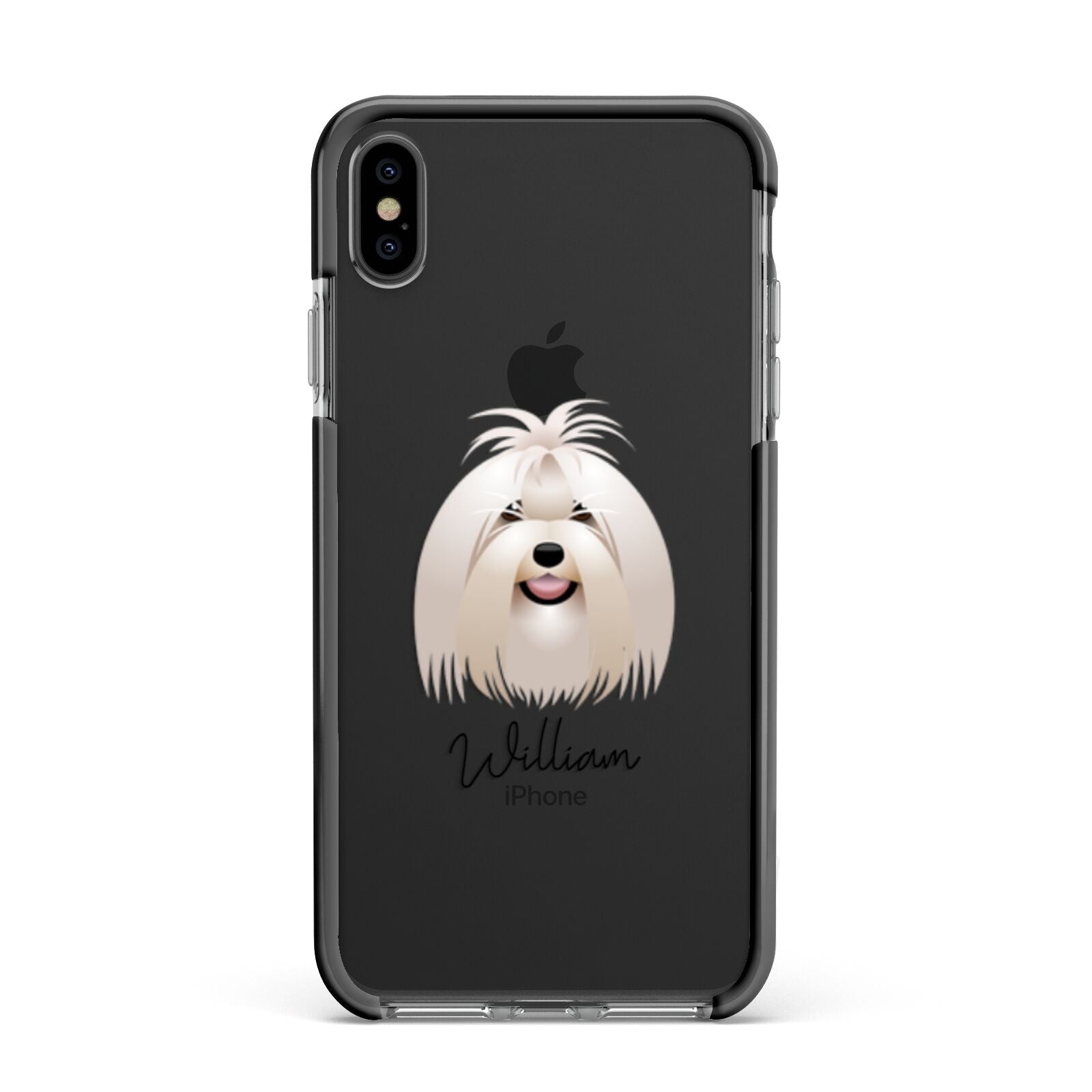 Maltese Personalised Apple iPhone Xs Max Impact Case Black Edge on Black Phone