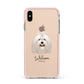 Maltese Personalised Apple iPhone Xs Max Impact Case Pink Edge on Gold Phone