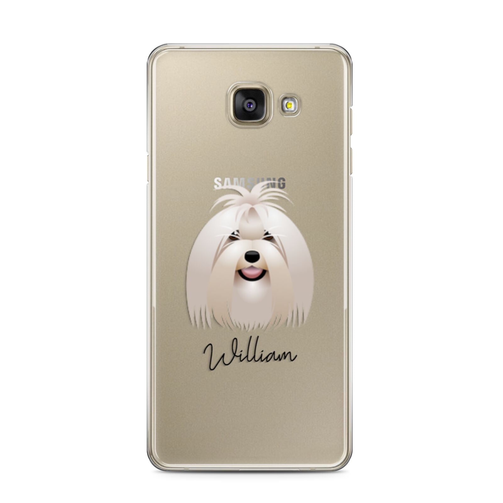 Maltese Personalised Samsung Galaxy A3 2016 Case on gold phone