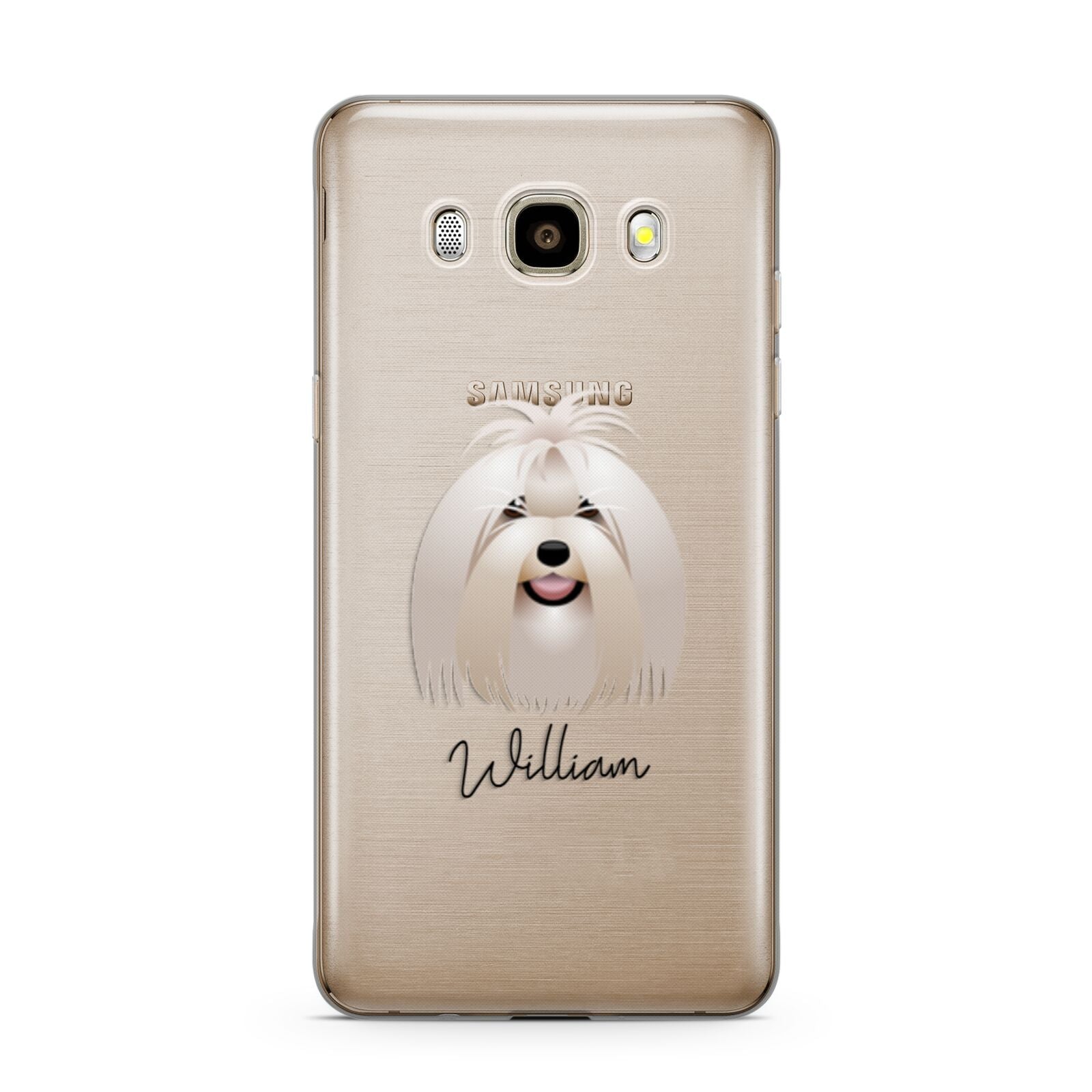 Maltese Personalised Samsung Galaxy J7 2016 Case on gold phone