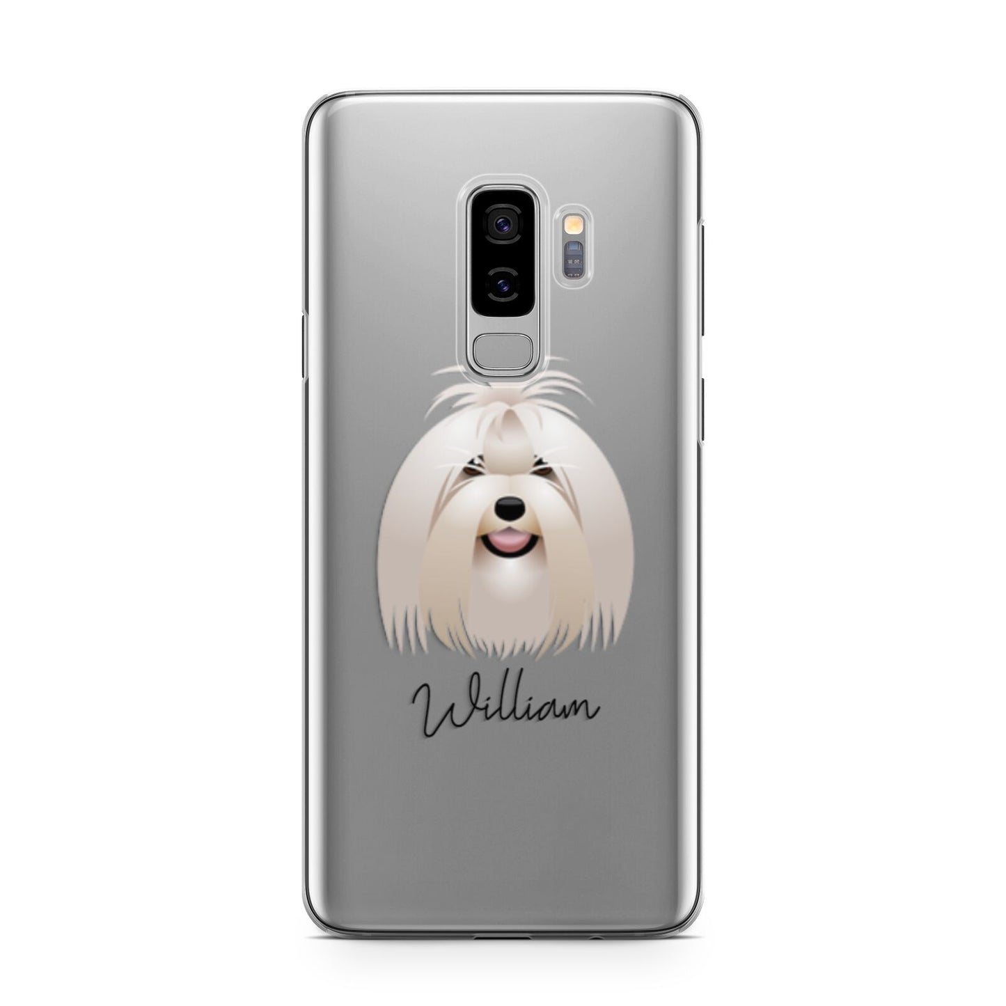 Maltese Personalised Samsung Galaxy S9 Plus Case on Silver phone
