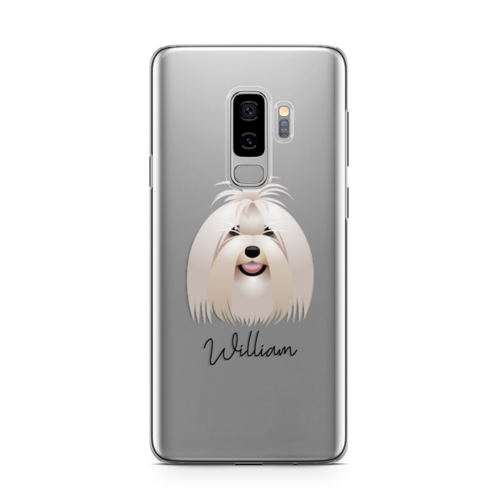 Maltese Personalised Samsung Galaxy S9 Plus Case on Silver phone