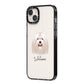 Maltese Personalised iPhone 14 Plus Black Impact Case Side Angle on Silver phone