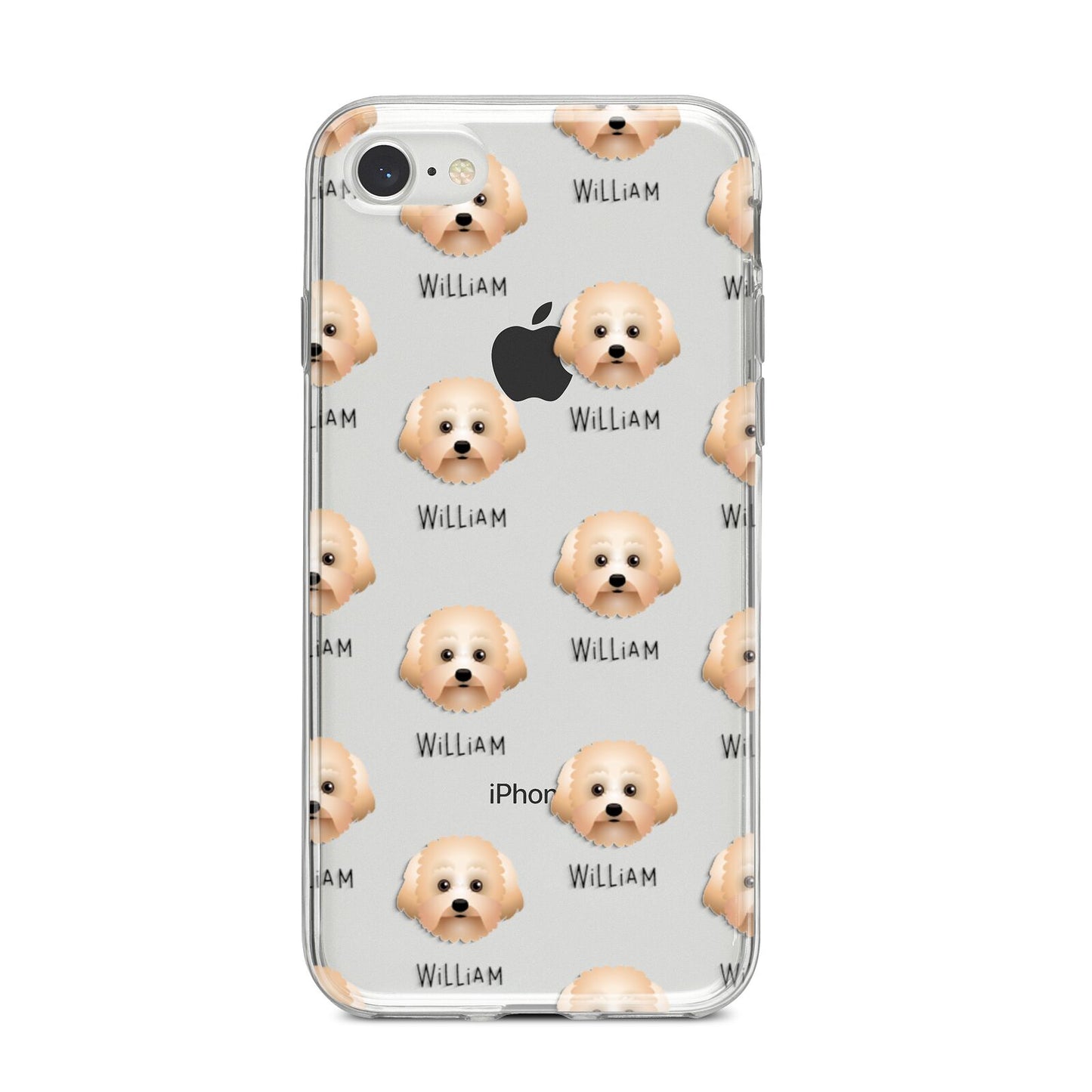 Malti Poo Icon with Name iPhone 8 Bumper Case on Silver iPhone