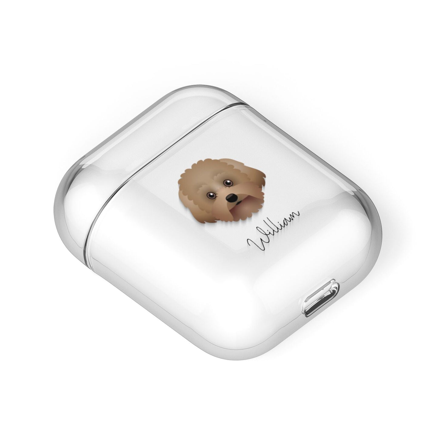 Malti Poo Personalised AirPods Case Laid Flat
