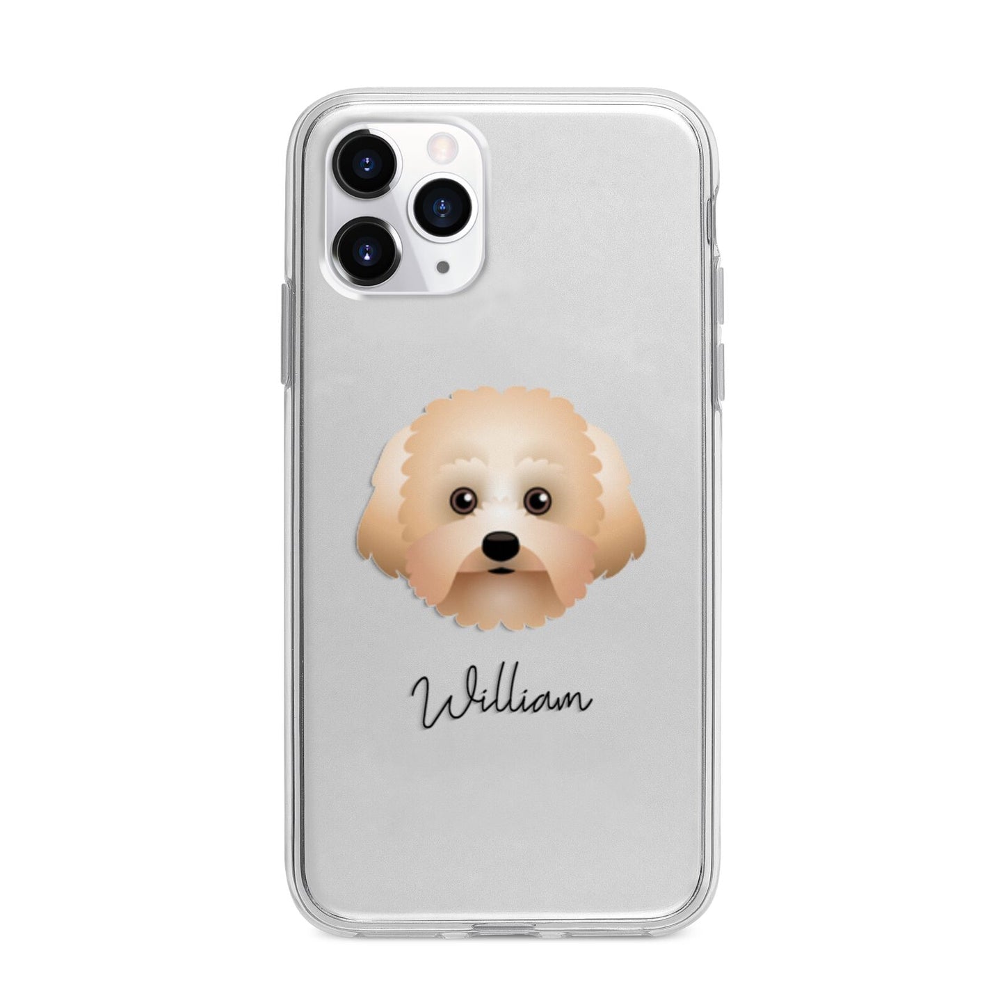 Malti Poo Personalised Apple iPhone 11 Pro Max in Silver with Bumper Case