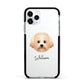 Malti Poo Personalised Apple iPhone 11 Pro in Silver with Black Impact Case