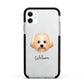 Malti Poo Personalised Apple iPhone 11 in White with Black Impact Case