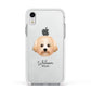 Malti Poo Personalised Apple iPhone XR Impact Case White Edge on Silver Phone
