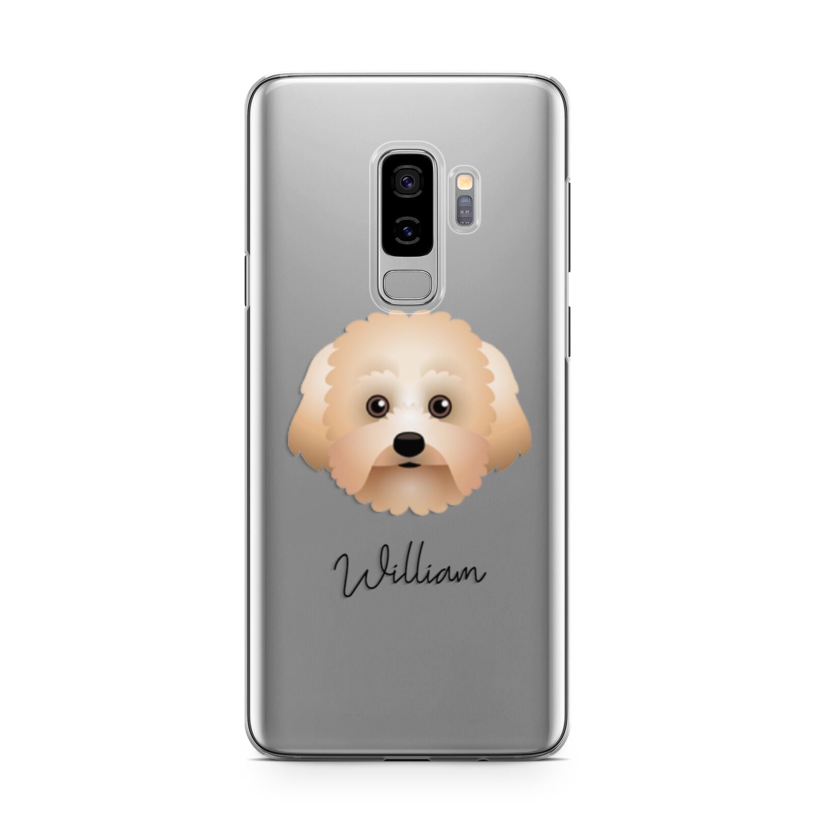 Malti Poo Personalised Samsung Galaxy S9 Plus Case on Silver phone