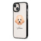 Malti Poo Personalised iPhone 13 Black Impact Case Side Angle on Silver phone